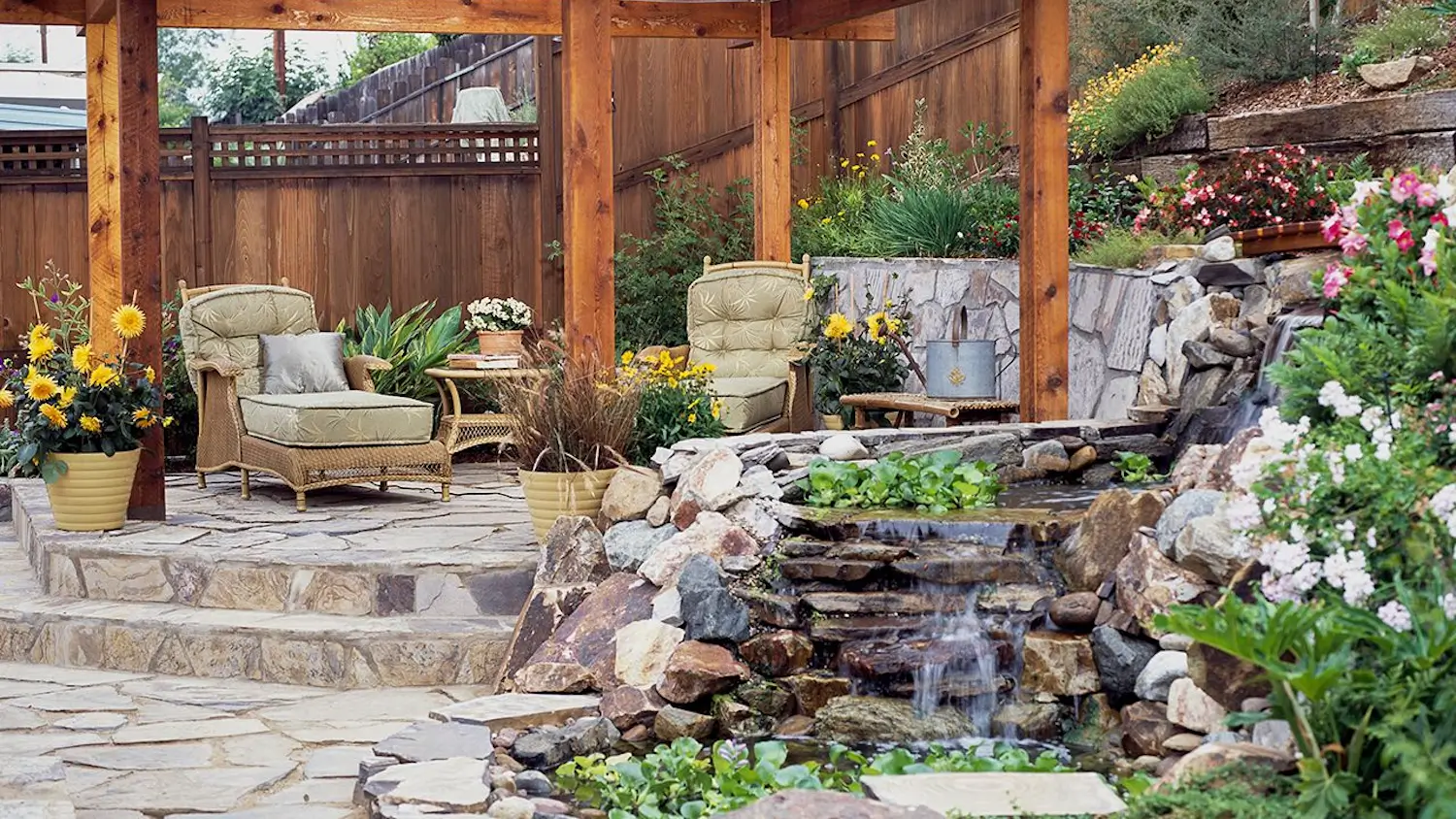 Create a flagstone patio that blends beauty and function