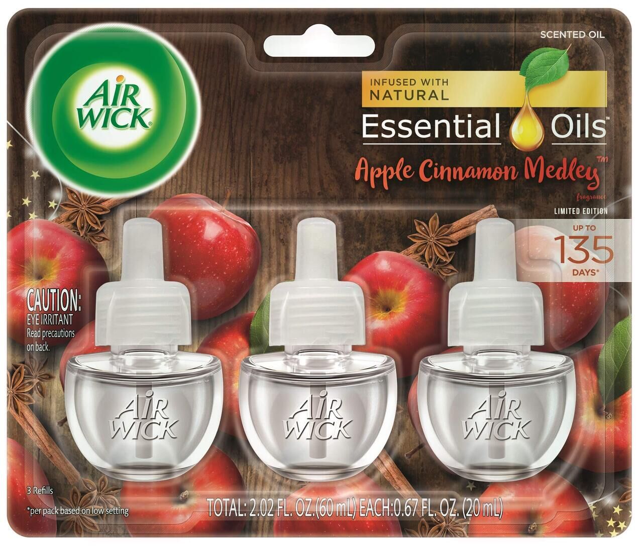 Air Wick 3pk Scented Oil Refills Apple Cinnamon Medley