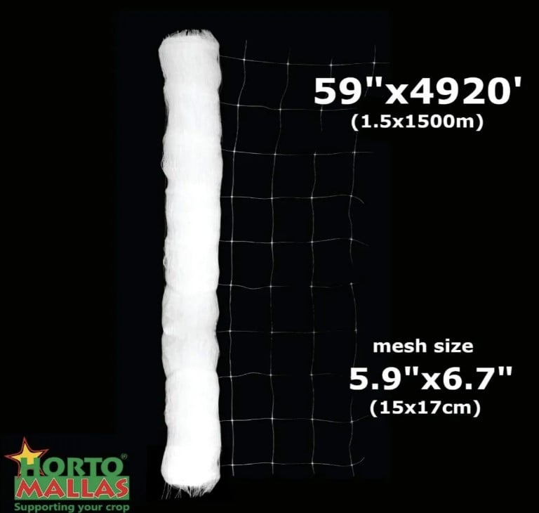 Hortomallas Professional Grade Vegetable Support Trellis Netting Roll 5-Feet By 4920-Feet
