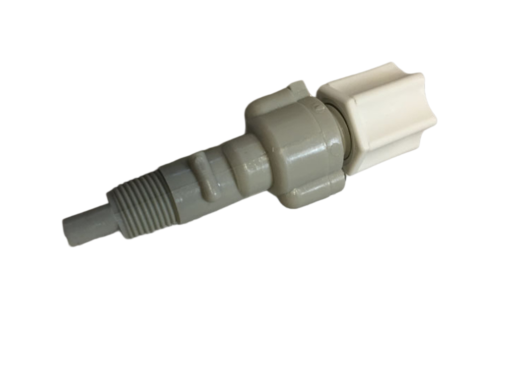 051466 Beta Technology Straight Rinse Injector, 1/4 In. Tube Conn, 1/8 In. MNPT Pipe Conn