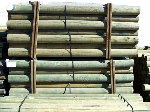 Wood Lodge Pole - 5'' By 10’ Doweled - Pressure Treated - 68 PC/BDL