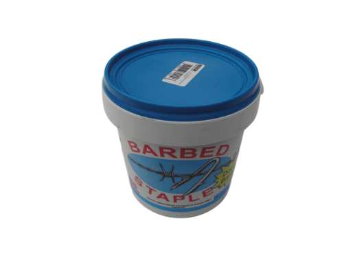 Fence Staple - 1-1/2'' x 8 Ga BARBED - 8# BUCKET