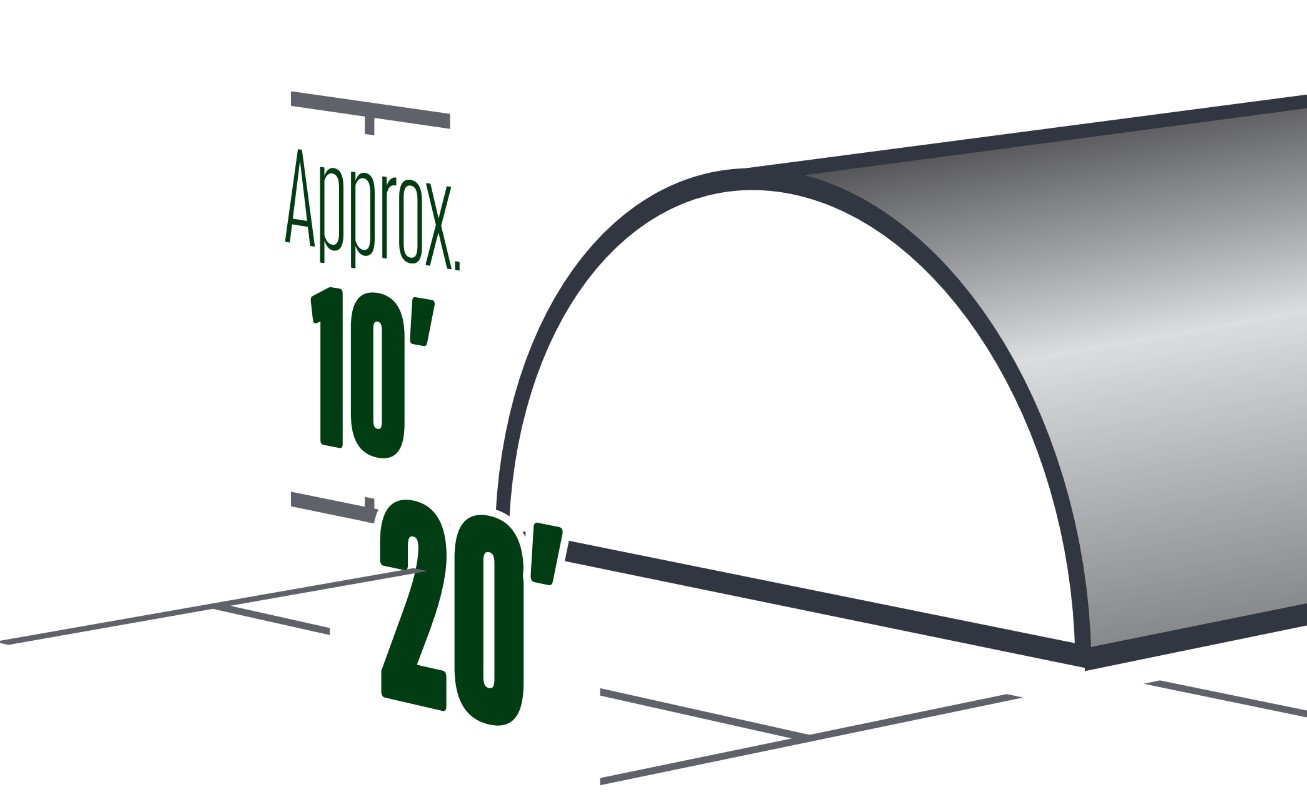 Quonset Structure 20’ Wide Ground To Ground