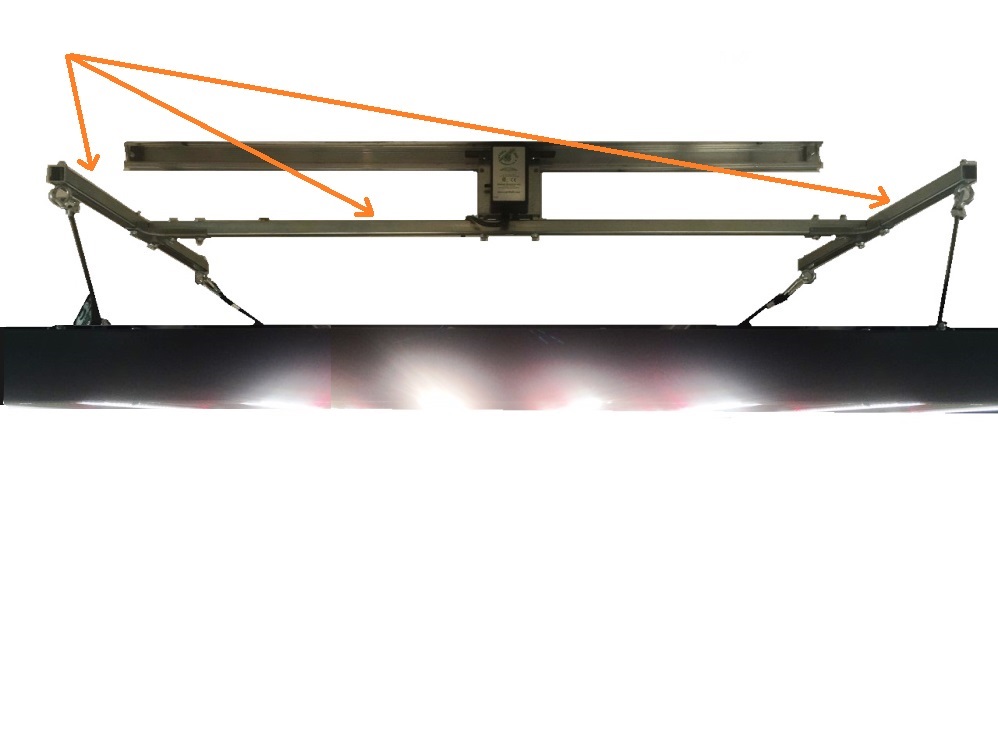 Light Rail Robobar For Stabilizing Larger Oversized LED Grow Lights