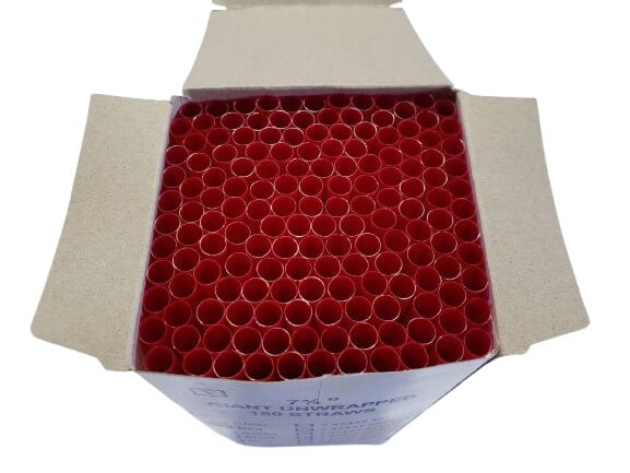 Marking Straw-Solid Red Jumbo - 250/Box