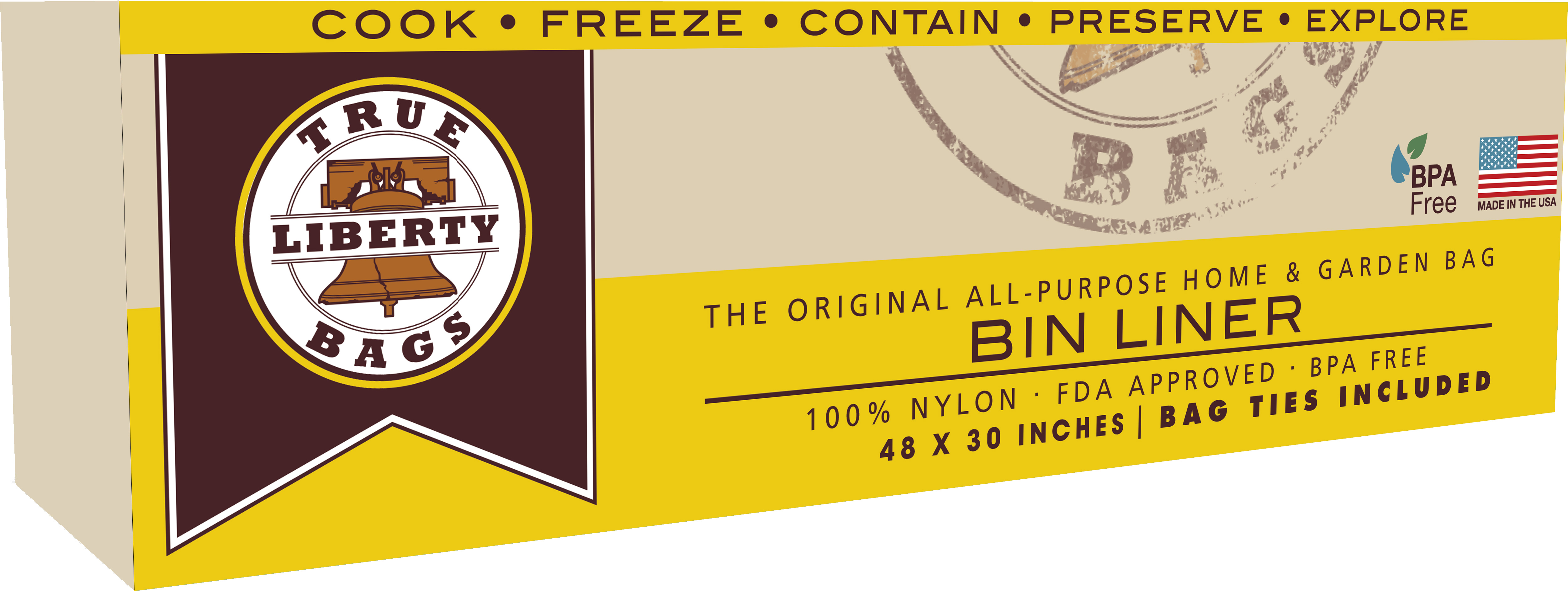 True Liberty Bin Liners 48 in x 30 in (10/pack)