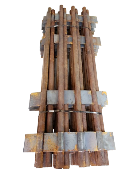Round Steel End Post - 2-7/8'' By 8' With 1 Spade@ 30''