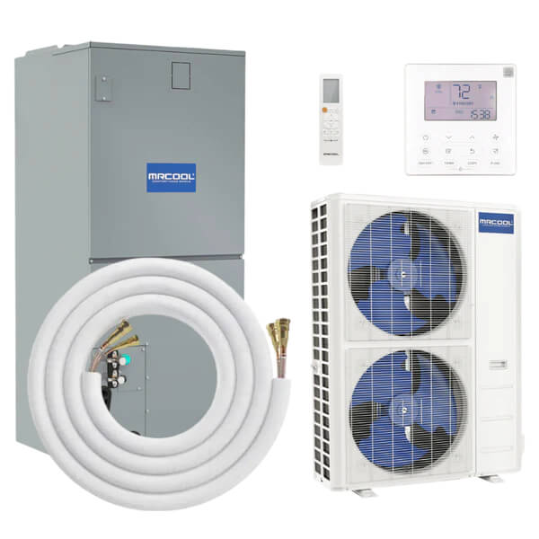 Mrcool 48K BTU HyperHeat Central Ducted Air Handler And Heat Pump Condenser - 15.6 SEER2