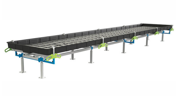 BOTANICARE SLIDE BENCH: 4FT WIDE x 15.5FT LONG x 30IN HIGH, TRILOCK