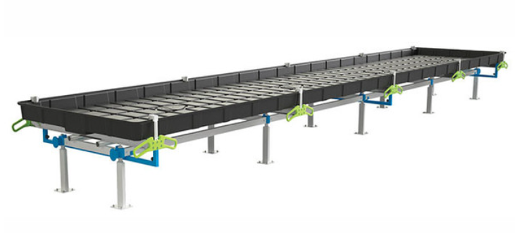 BOTANICARE SLIDE BENCH: 4FT WIDE x 20.5FT LONG x 20IN HIGH, TRILOCK
