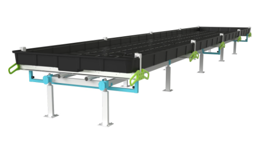 BOTANICARE SLIDE BENCH: 4FT WIDE x 23.5FT LONG x 30IN HIGH, TRILOCK