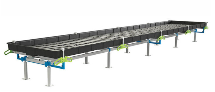 BOTANICARE SLIDE BENCH: 4FT WIDE x 28.5FT LONG x 30IN HIGH, TRILOCK