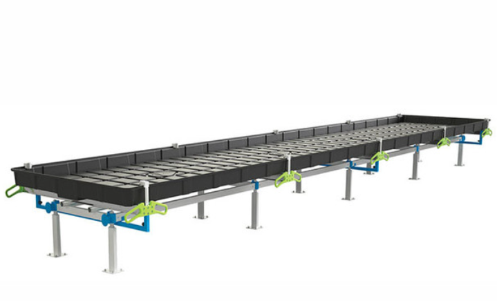 BOTANICARE SLIDE BENCH: 4FT WIDE x 32.5FT LONG x 20IN HIGH, TRILOCK