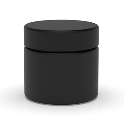 2 oz Child Resistant Matte Black Glass Jars