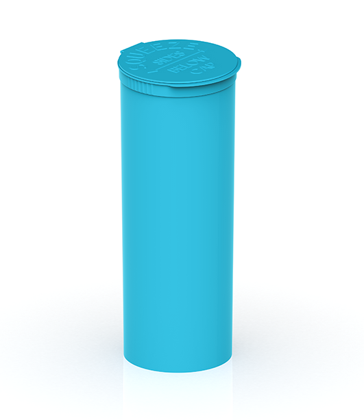 60 Dram Opaque Aqua Child Resistant Pop-Top Bottles
