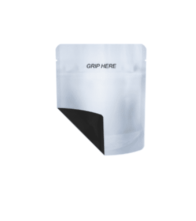 Eighth Ounce Clear Matte Black GRIP ‘N PULL™ Child Resistant Bag