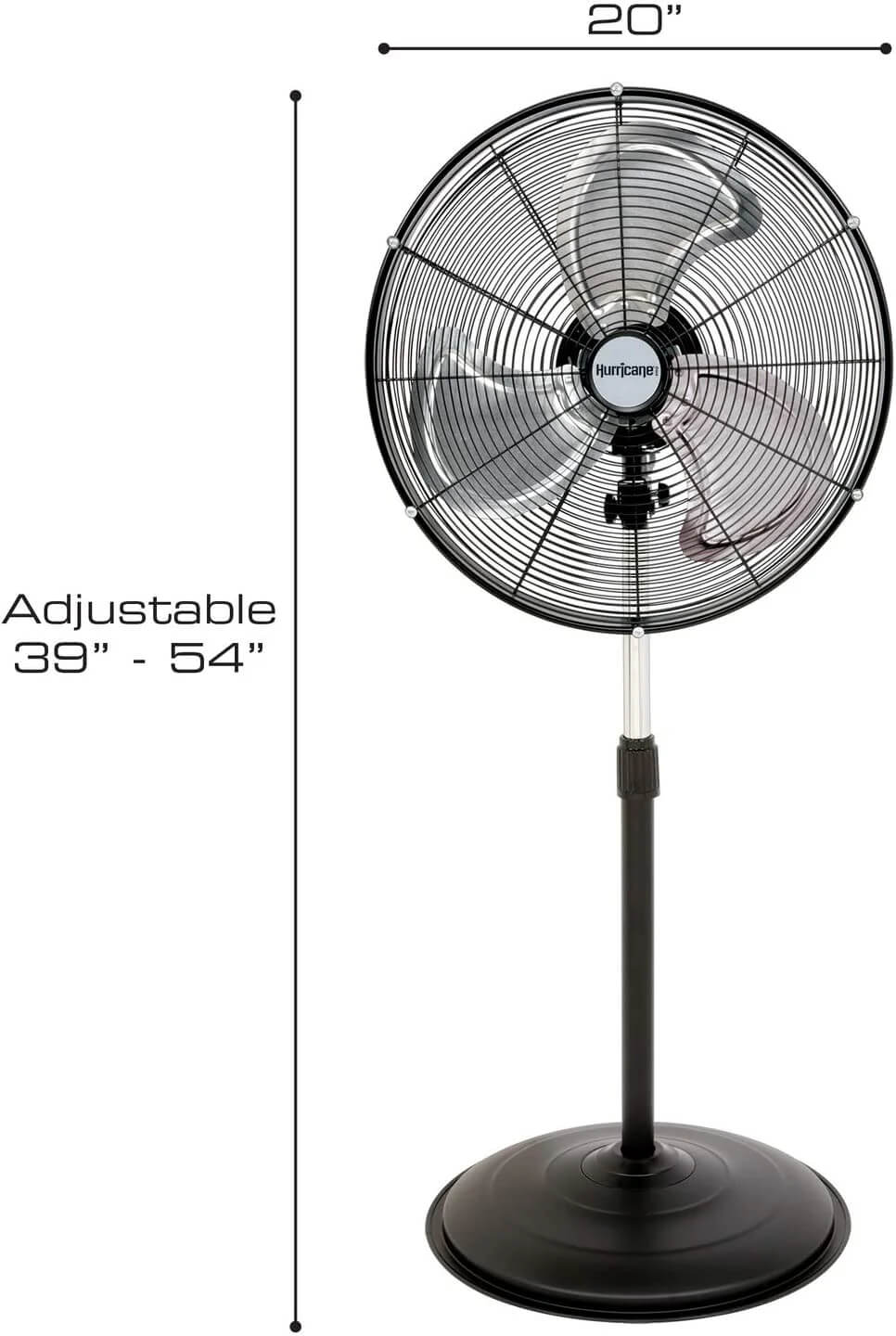 Pro High Velocity Oscillating Metal Stand Fan 20" - Hurricane®