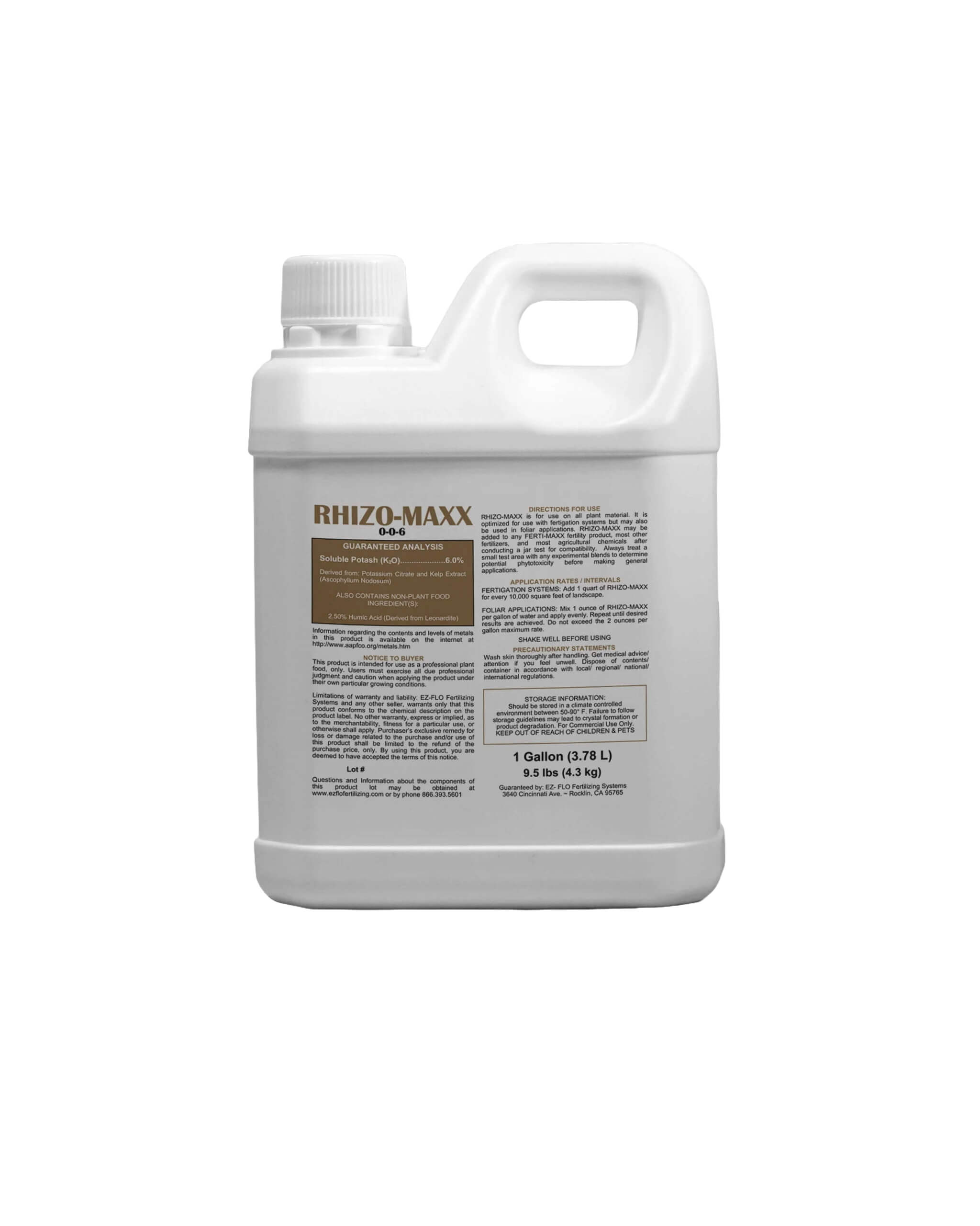 FERTI MAXX Rhizo Maxx - Humic Acid, Seaweed & Hormone - 1 Gal Jug