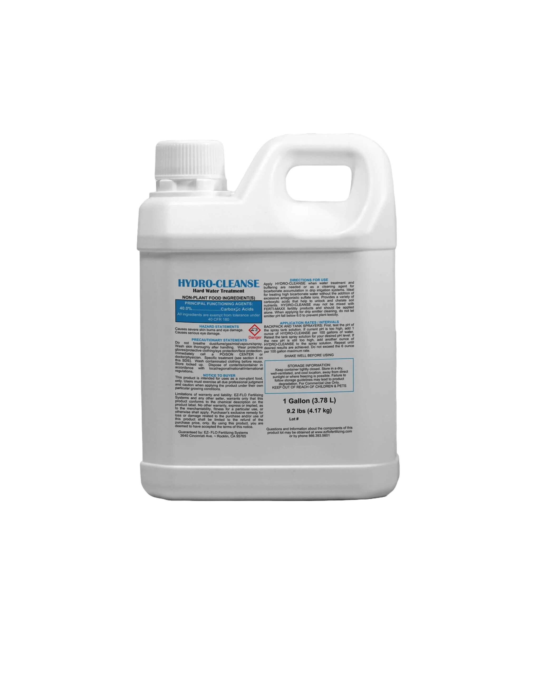 HYDRO CLEANSE Organic Emitter Cleaner, PH Reduction, and Hard Water Treatment - 1 Gal Jug
