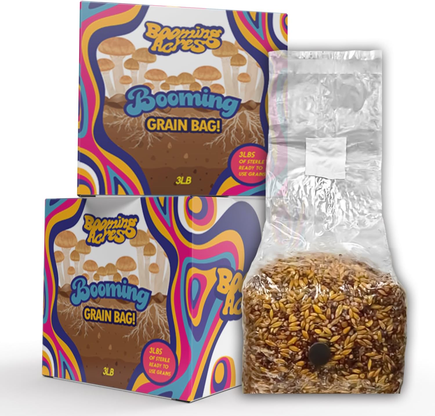 3lb BOOMING Mushroom Grains - Booming Acres