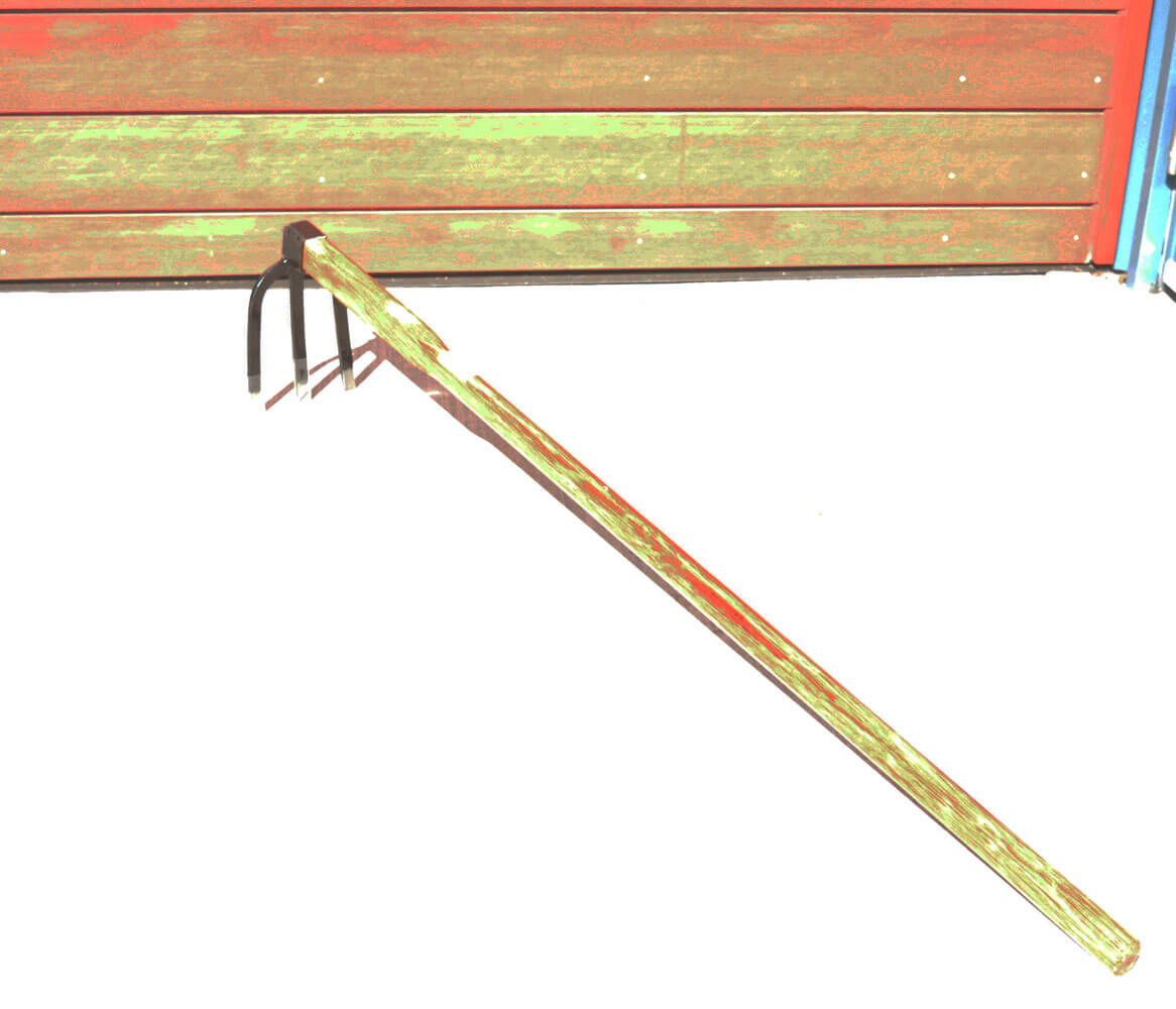 3-Tooth Hoe with Wood Handle 47-Inch
