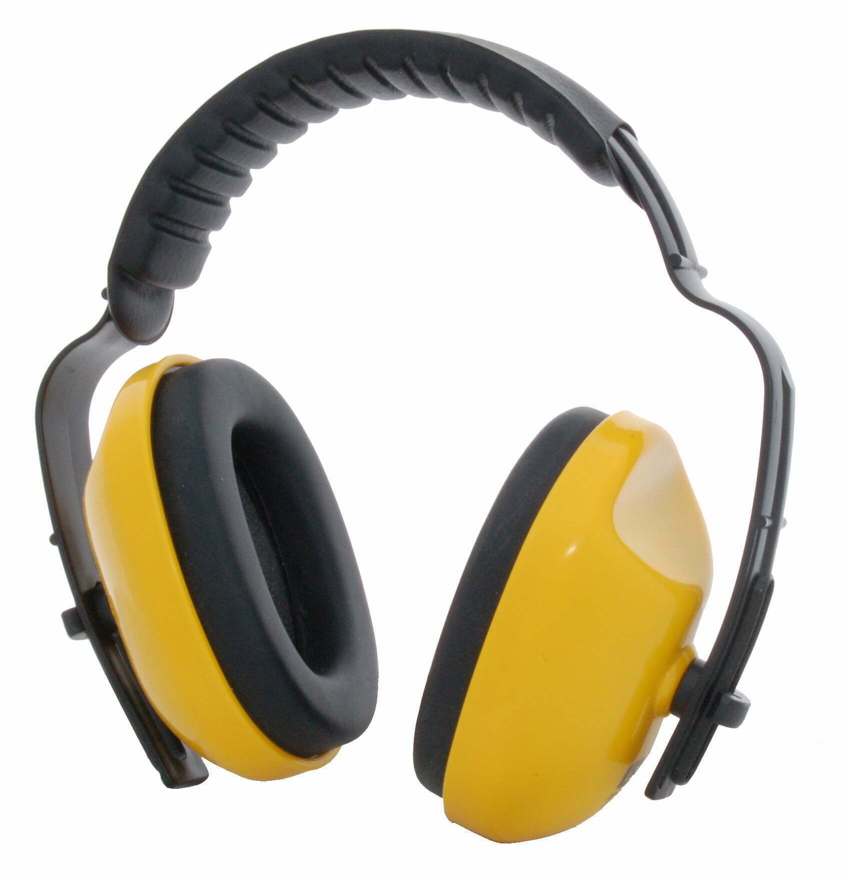 Adjustable Headband Ear Muffs Yellow with Black