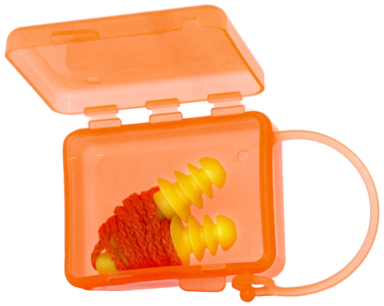 Easy-Fit Ear Plugs with Corded Nylon Neck String and Case, Box of 50 pairs