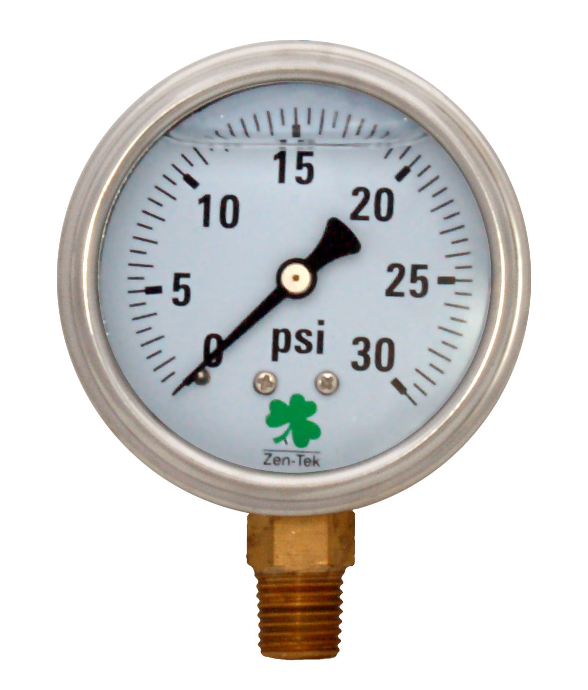 Glycerin Liquid Filled Pressure Gauge - 30 PSI