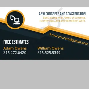 A&w concrete and construction logo