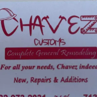 Chavez Customs Remodeling logo