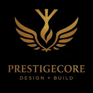 PrestigeCore Design + Build logo