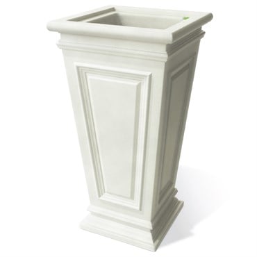 Algreen 27" Covington Square Taper Self Water Planter White