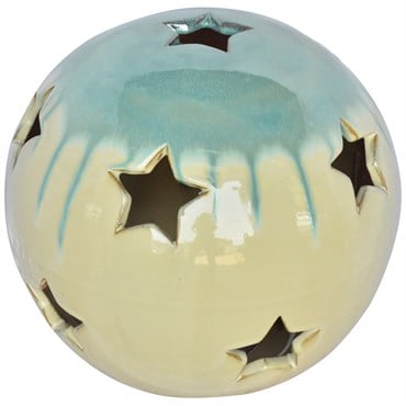 MCarr 12" Sphere w/ Stars Blue Green Lt Cream