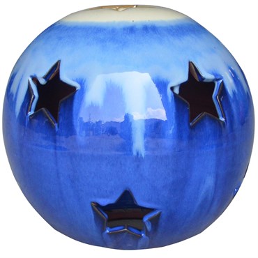 MCarr 10" Sphere W/Stars Light Cream Light Blue
