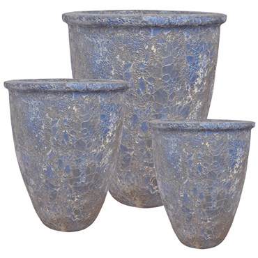 MCarr 6pc Large Rim Planter Pallet Full Volcanic Blue
