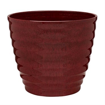 Southern Patio 14" Beehive Planter Red Splatter