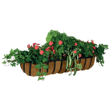 WSP 36" Forge Trough Planter With Coco Liner
