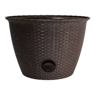 HC 18" Woven Garden Hose Pot Chocolate