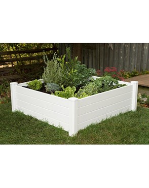 NuVue 4'x4'x15" Raised Premium White Garden Box