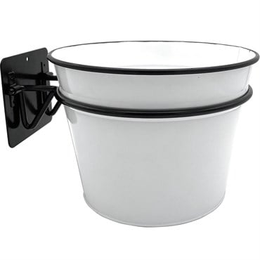Panacea 8" Milkhouse Wall Mounted Planter with Mounting Plate White Enamelware Finish