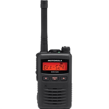 EVX-S24 BLACK 2 Watt Analog 3 Watt Digital, 256 Channel, Analog & Digital, UHF 403-470 MHz Display