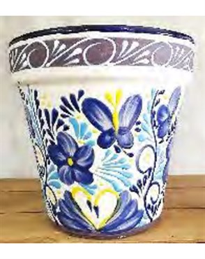 Bella 8" Flower Pot Blue