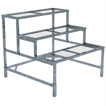 VRE 3 Step Square Display Painted/Hot Dip Galvanized 12" Shelf Depth 36"Dx32"Hx36"L
