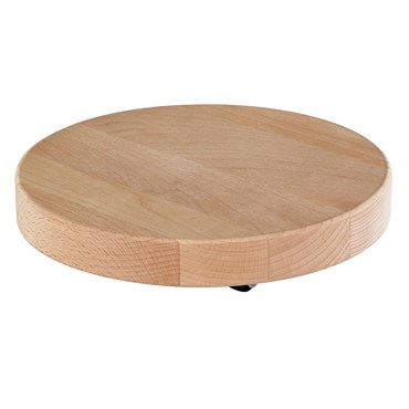 Wagner WPC Natural Round Plant Caddy w/ No Show Casters