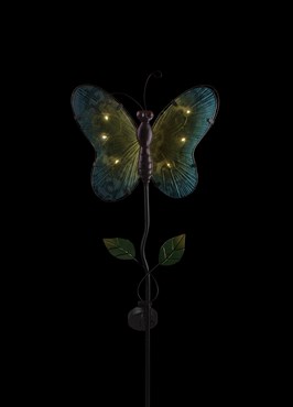Moonrays Solar Metal/Glass Butterfly Blue