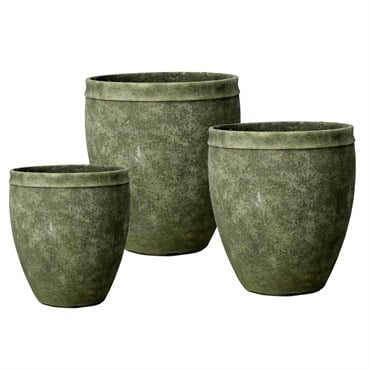 MCarr 3pc Tall Planter Set Weathered Green