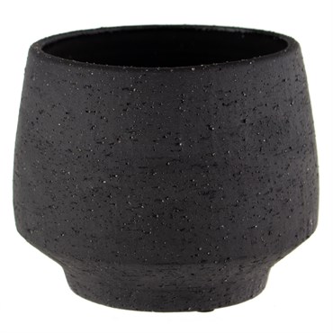 SSI 4" Stoneware Tapered Pot Charcoal