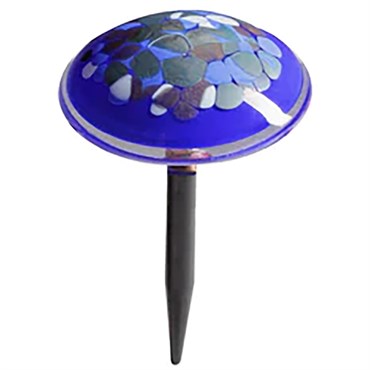 APM 4" Art Glass Mushroom Blue