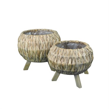Braun Seagrass Bowl Planter Medium