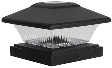 Moonrays Post Cap Solar Light w/Plastic Lens Black